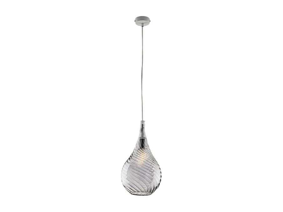 Pluvia Suspension en fer et verre pyrex gris 1 lumière 142 d.20 BL264-S1-GR
