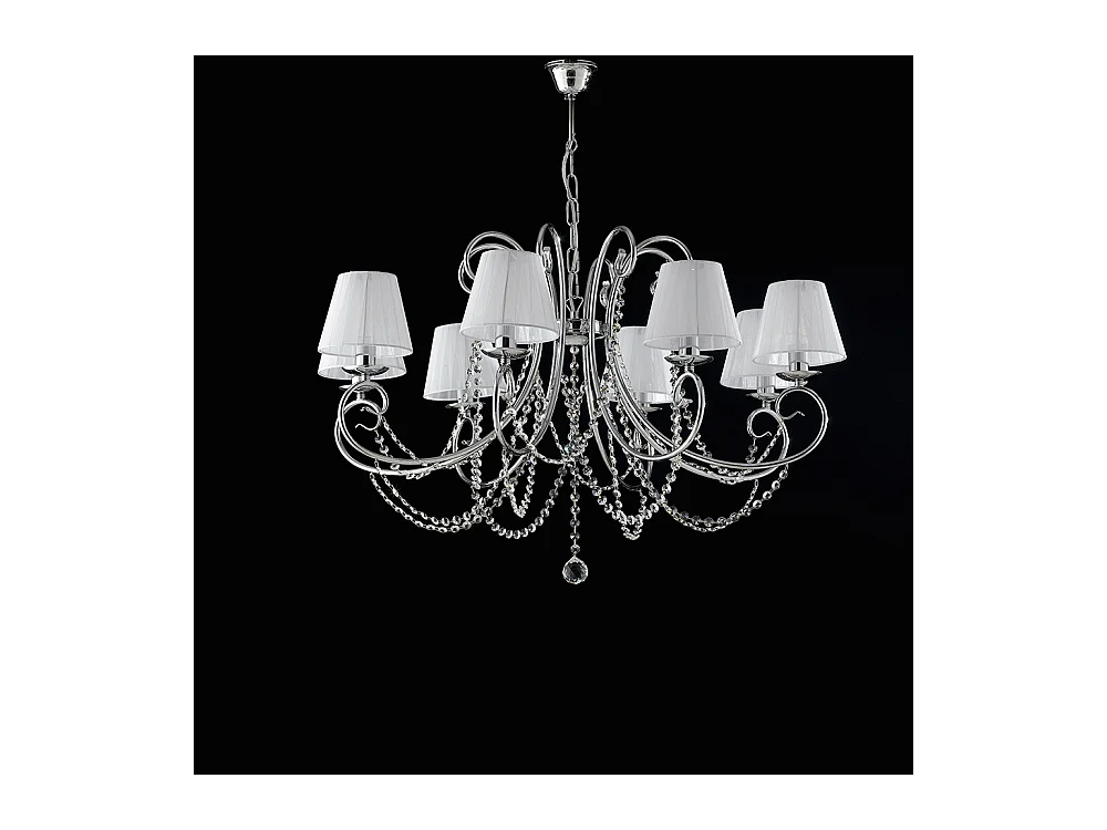 Magda Lustre en fer chromé 8 lumières et 118 abat-jour d.78 BL146-8-CR-PAR