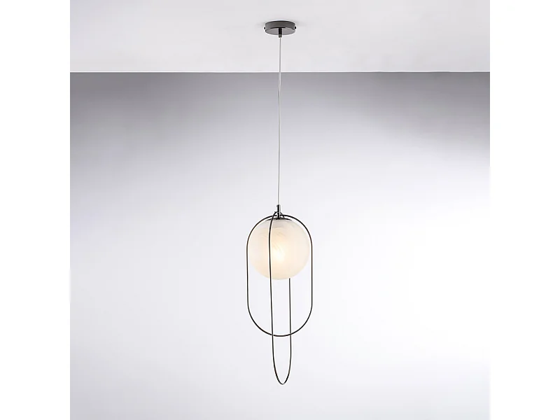 Erik Suspension en fer bronzé 1 lumière avec sphère dm.20 156 d.23 BL277-S1-NR