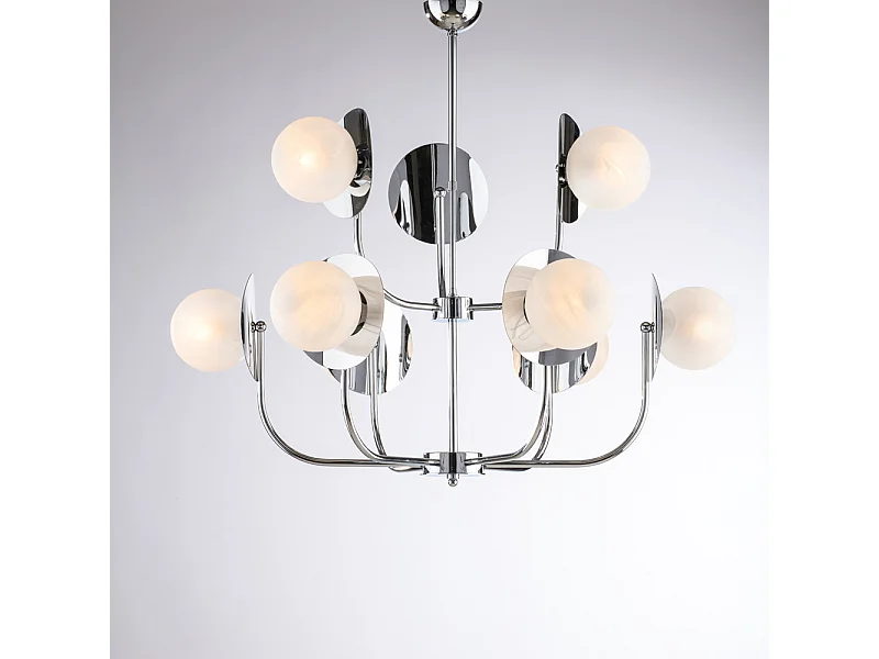 Selene - Lampa wisząca z polerowanego chromowanego żelaza 9 lamp 102 - Ø92 - BL281-9-CR