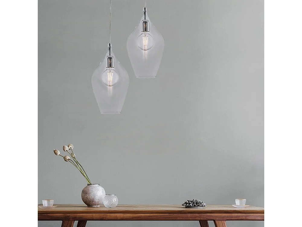 Ares Suspension Iron avec verre pyrex transparent 1 lumière 142 d.20 BL273-S1-TR