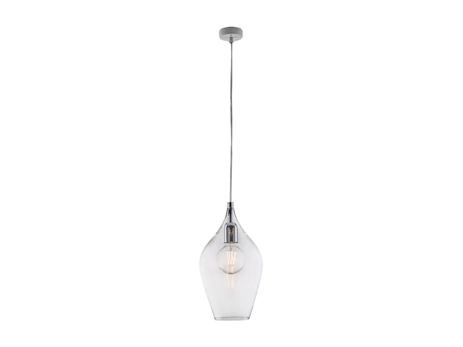 Lampa wisząca Ares Iron z przezroczystym szkłem Pyrex 1 światło 142 Ø20 BL273-S1-TR