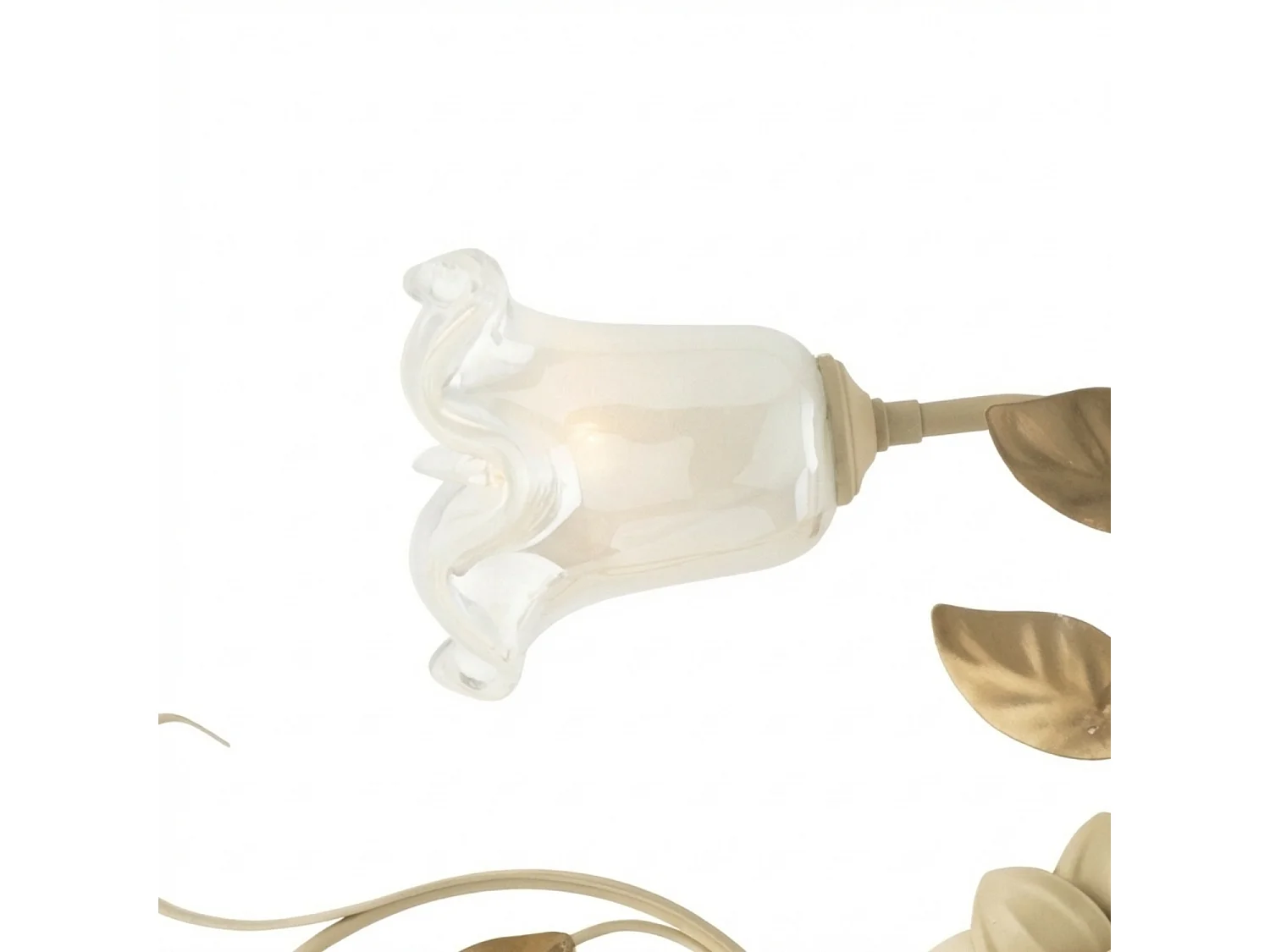 Cesto - Deckenleuchte aus elfenbeinfarben gebeiztem und lackiertem Eisen, 3 Lichter, H.17 - Ø56 - BL274-PL3-AV