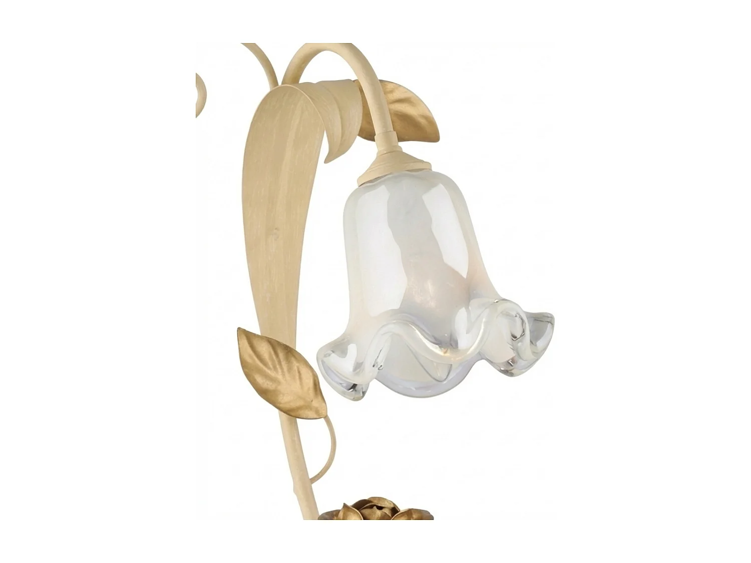 Cesto - Tischlampe aus elfenbeinfarben gebeiztem und lackiertem Eisen, 1 Licht H.34 - Ø25 - BL274-LT-AV