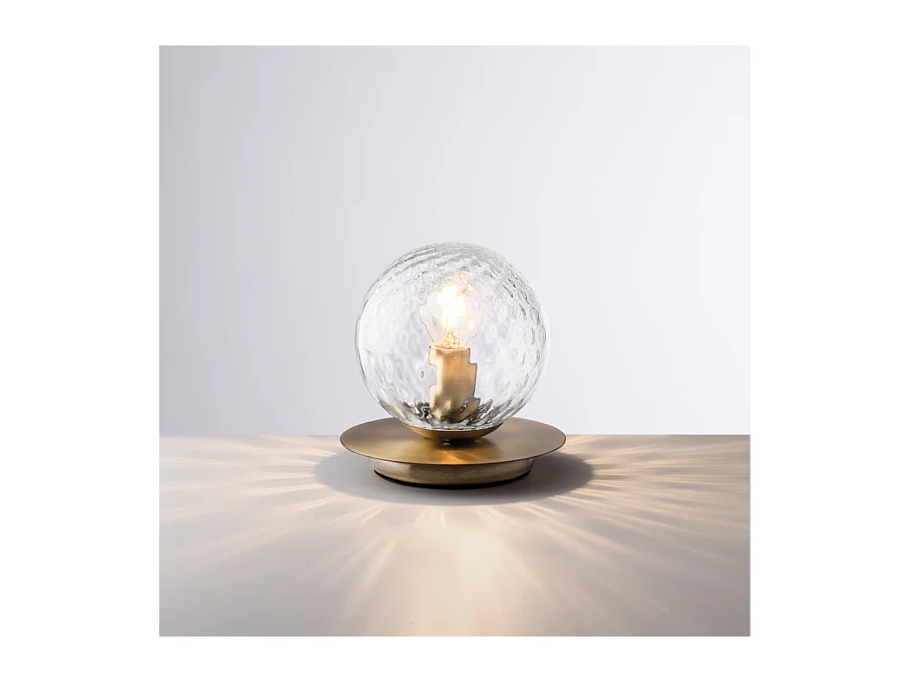 Armonia Lampe de table en fer bronzé brossé 1 lumière H.17 d.16 BL285-LT-BRZ
