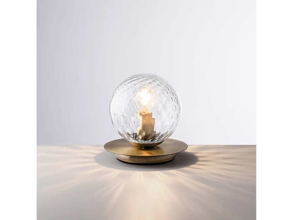 Armonia Lampe de table en fer bronzé brossé 1 lumière H.17 d.16 BL285-LT-BRZ