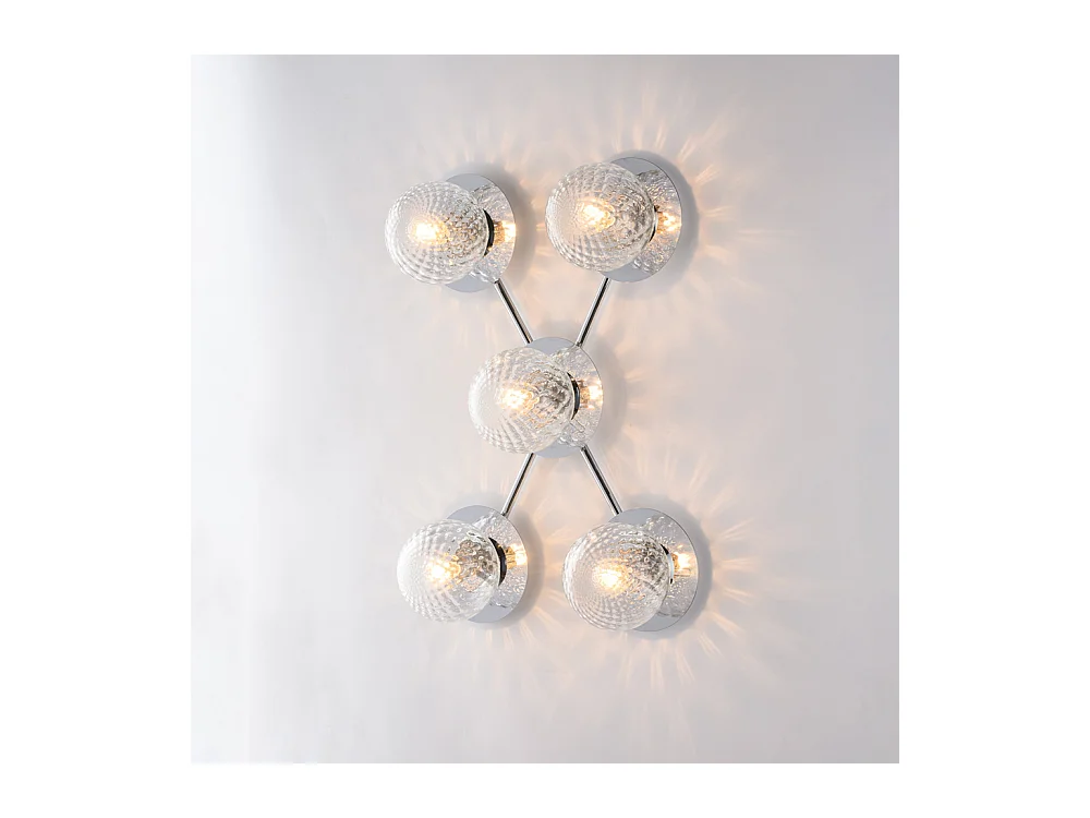 Bonetti Illumina -  Armonia – Deckenleuchte aus poliertem Chromeisen, 5 Lichter, L. 62 x 42 – BL285-PL5-CR