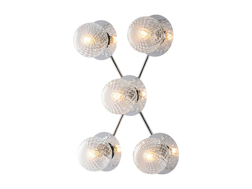 Armonia Plafonnier en fer chromé poli 5 lumières L.62 x 42 BL285-PL5-CR