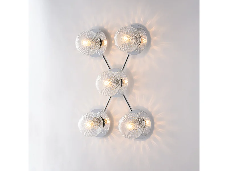 Armonia Plafonnier en fer chromé poli 5 lumières L.62 x 42 BL285-PL5-CR