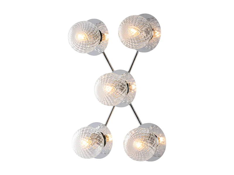 Armonia Plafonnier en fer chromé poli 5 lumières L.62 x 42 BL285-PL5-CR