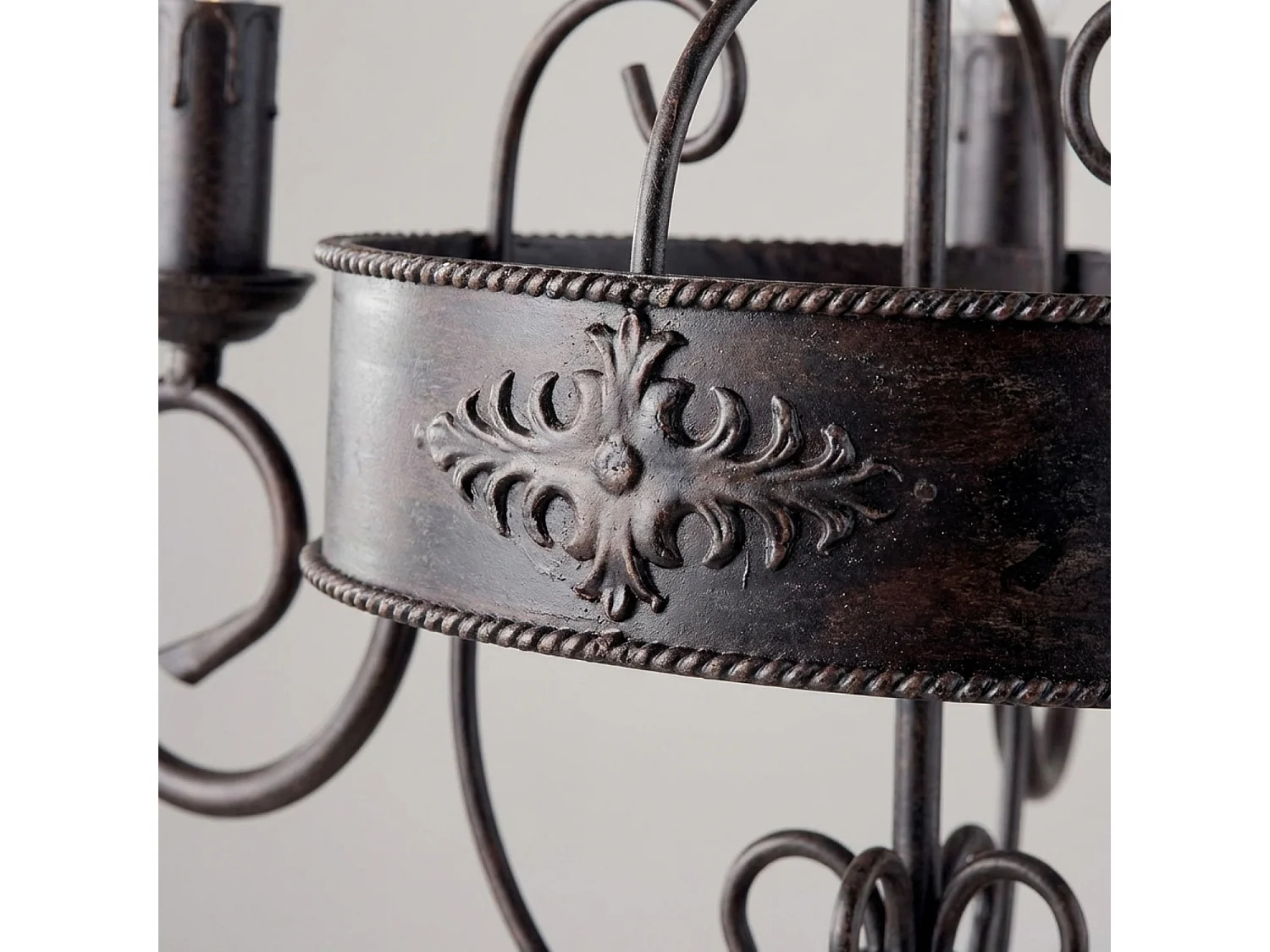 Bonetti Illumina -  Baltimore - Kronleuchter aus schwarz und rostlackiertem Eisen, 3 Lichter 113 - Ø54 - BL183-3-RG