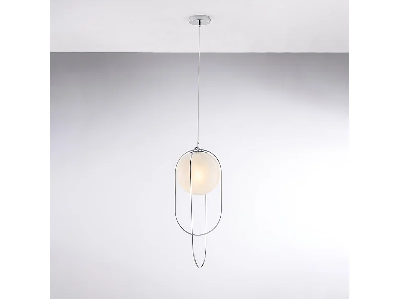 Erik Suspension 1 lumière en fer chromé avec sphère dm.20 156 d.23 BL277-S1-CR