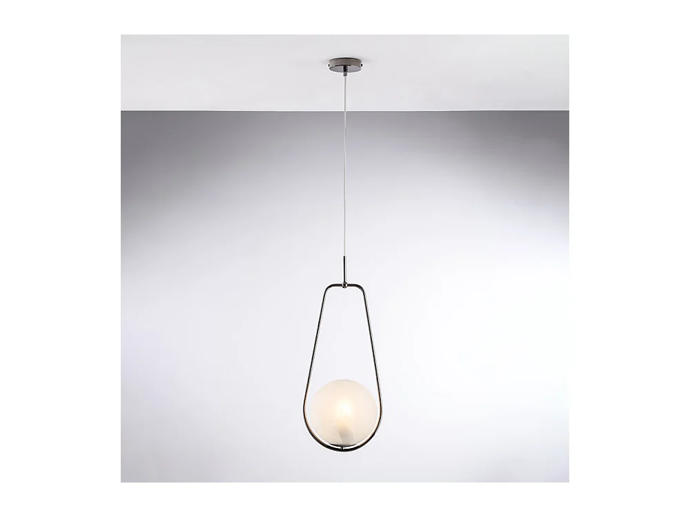 Bonetti Illumina -  Afrodite - Schwarz verchromte Eisenaufhängung 1 Licht mit Kugel dm.20 159 - Ø24 - BL286-S1-NR