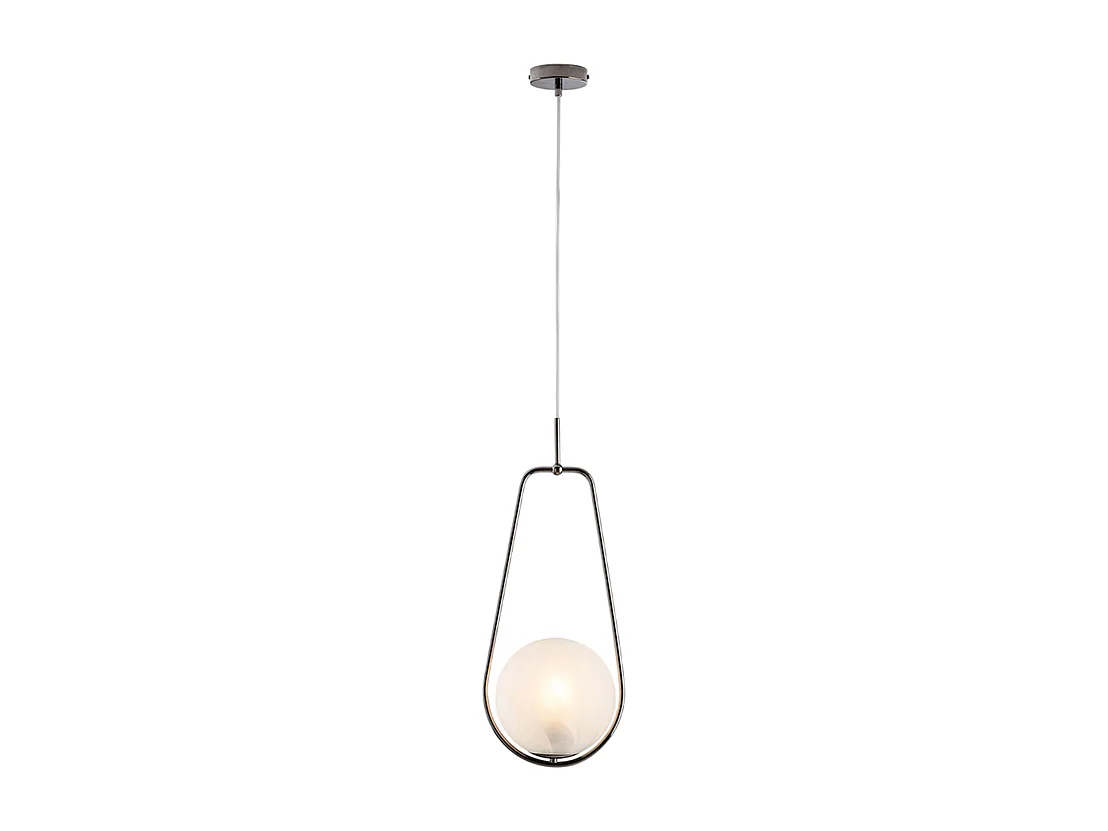 Afrodite Suspension en fer chromé noir 1 lumière avec sphère dm.20 159 d.24 BL286-S1-NR