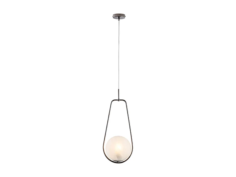Afrodite Suspension en fer chromé noir 1 lumière avec sphère dm.20 159 d.24 BL286-S1-NR