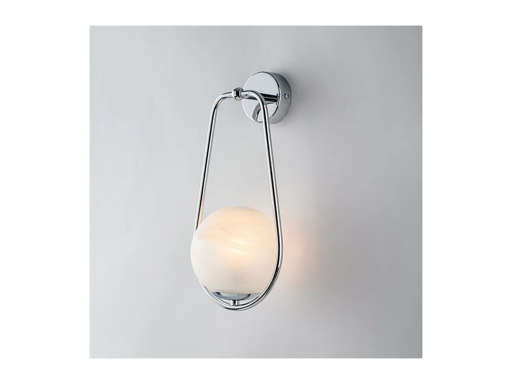 Afrodite Applique 1 lumière en fer chromé avec sphère dm.14.16 P.19 BL286-AP1-CR