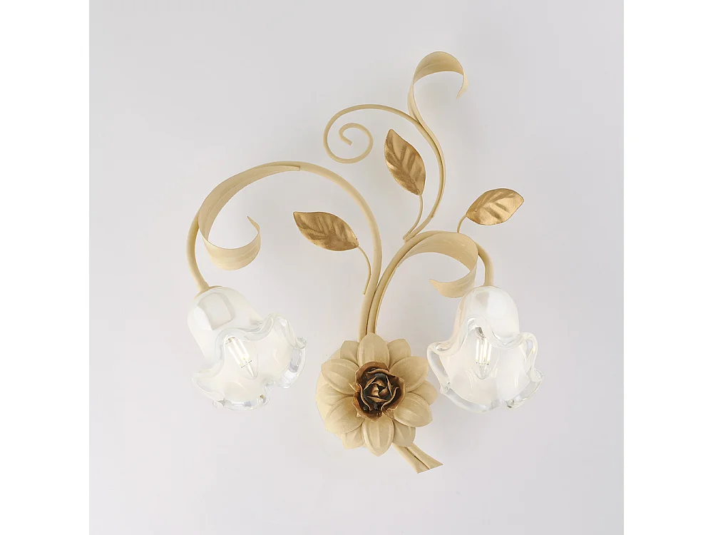 Aplique Basket decape hierro lacado marfil 2 luces .42 P.20 BL274-AP2-AV