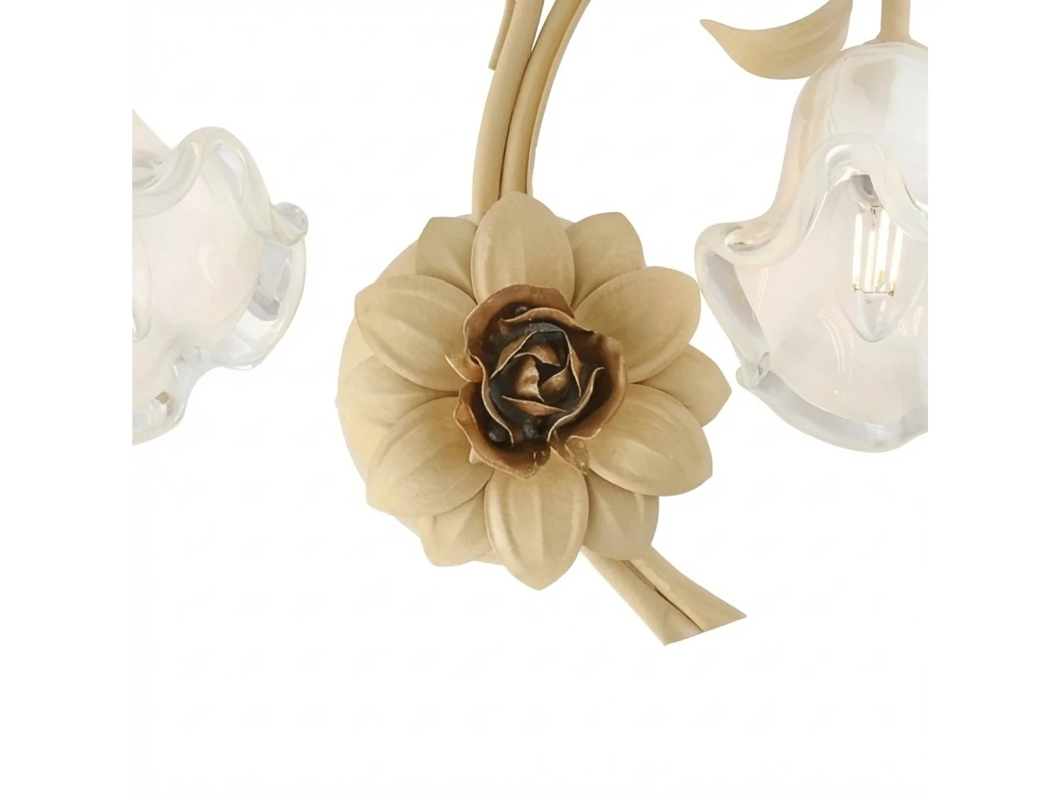 Basket Wall Lamp in ivory lacquered iron with 2 lights .42 D.20 BL274-AP2-AV