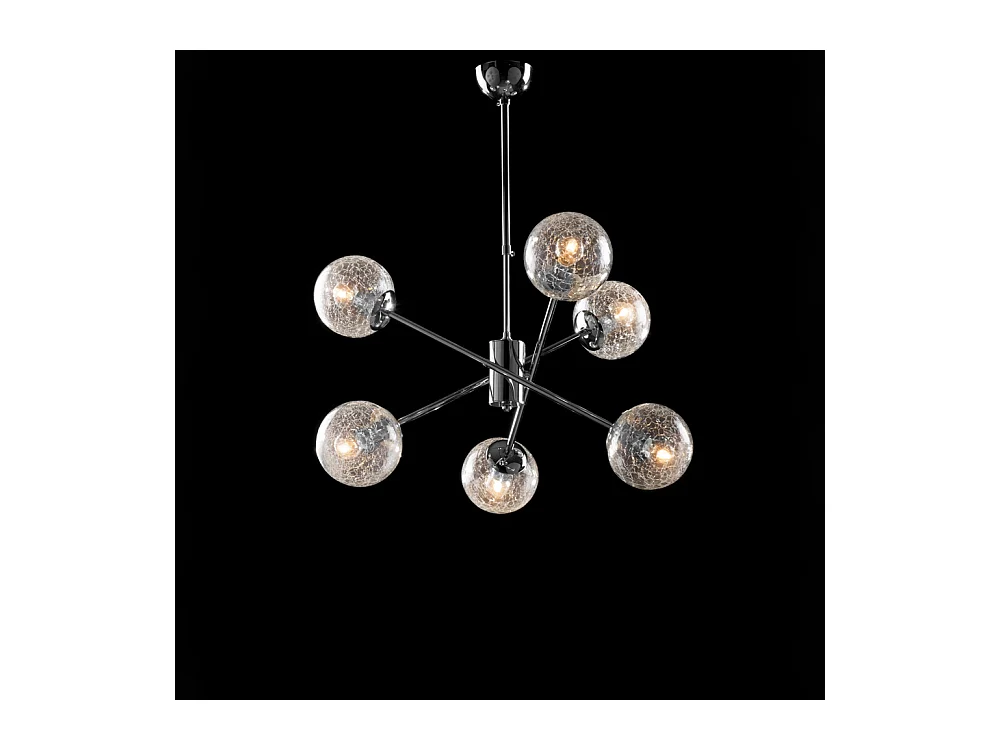 Tresor Suspension en fer chromé poli 6 lumières X 93 d.60 BL215-6-CR