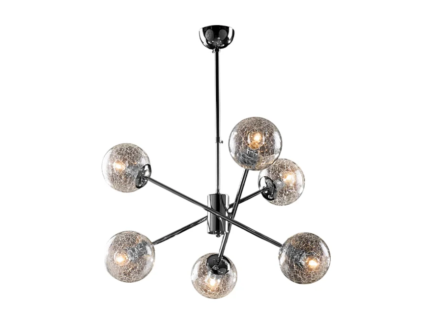 Tresor Suspension en fer chromé poli 6 lumières X 93 d.60 BL215-6-CR