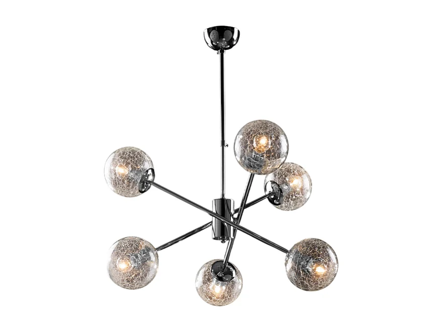 Tresor - Suspensão em ferro cromado polido 6 luzes X 93 - Ø60 - BL215-6-CR