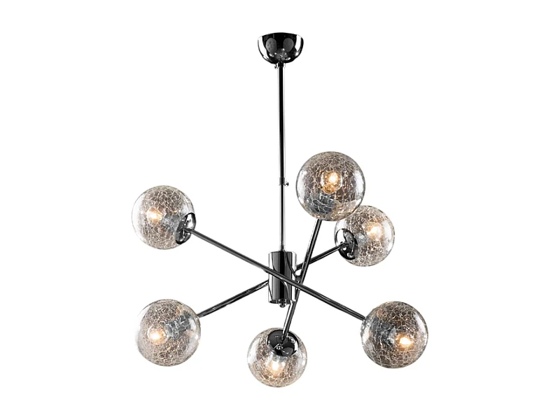 Tresor Suspensión en hierro cromado pulido 6 luces X 93 Ø60 BL215-6-CR