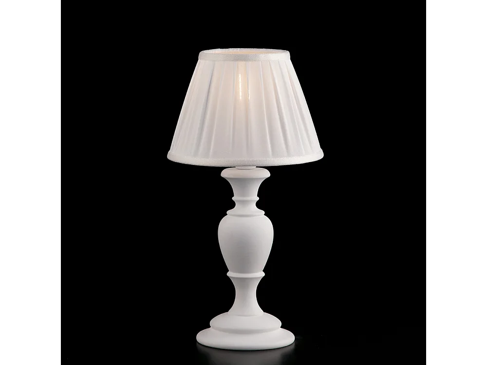 Bonetti Illumina -  Fiorenza - Shabby-weiße Holztischlampe 1 Licht mit Lampenschirm Dm.20 H.43 - Ø20 - BL172-LT-BCO