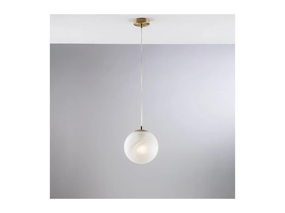Bonetti Illumina -  Olaf - Schwarz verchromte Eisenaufhängung 1 Licht mit Kugel dm.20 130 - Ø20 - BL294-S1-BRZ