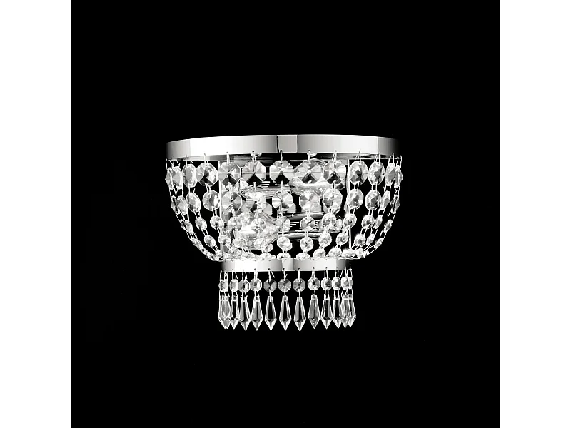 Mozart - Applikation aus Eisen und verchromtem Messing mit Strasssteinen 2 Lichter .27 - P.14 - BL189-AP2-CR