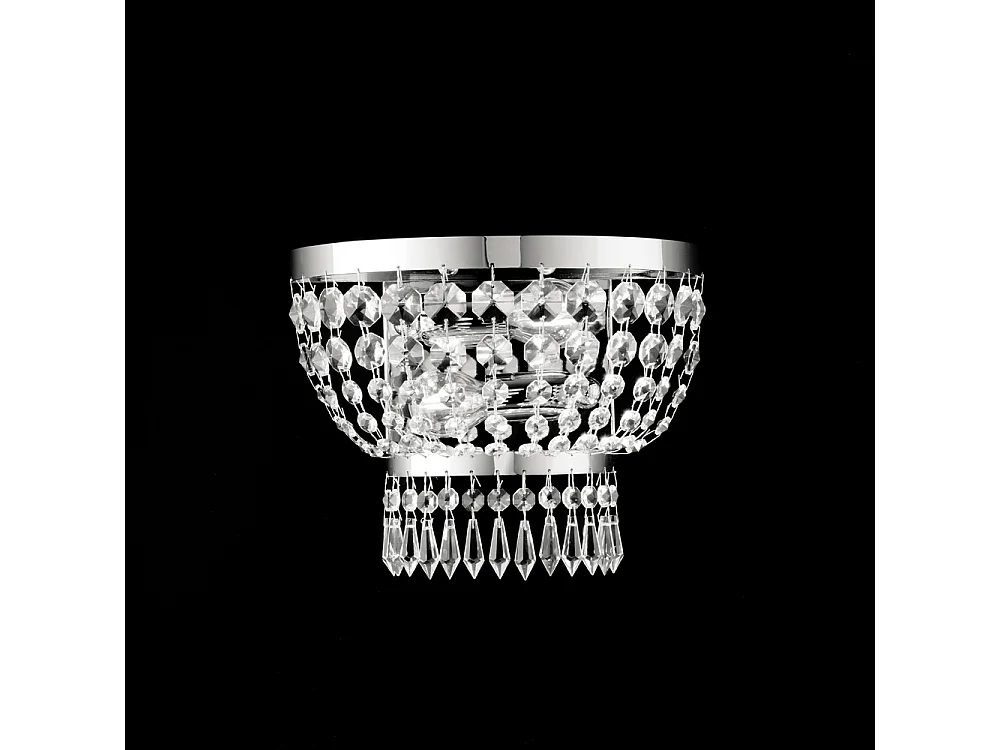 Mozart - Applikation aus Eisen und verchromtem Messing mit Strasssteinen 2 Lichter .27 - P.14 - BL189-AP2-CR