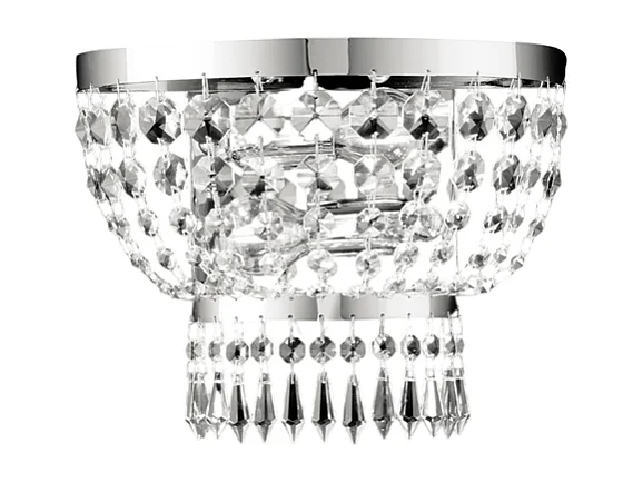 Mozart - Applikation aus Eisen und verchromtem Messing mit Strasssteinen 2 Lichter .27 - P.14 - BL189-AP2-CR