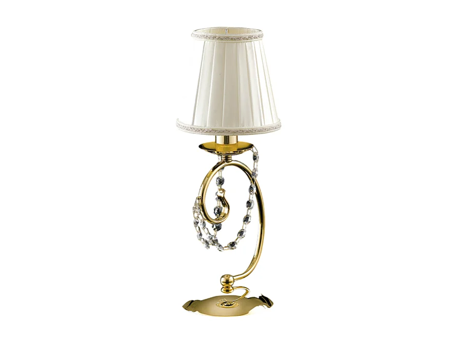 Bonetti Illumina -  Magda - 1 hellgoldene Tischlampe aus Eisen mit H.27-Lampenschirm - Ø13 - BL146-LT-OR-PAR