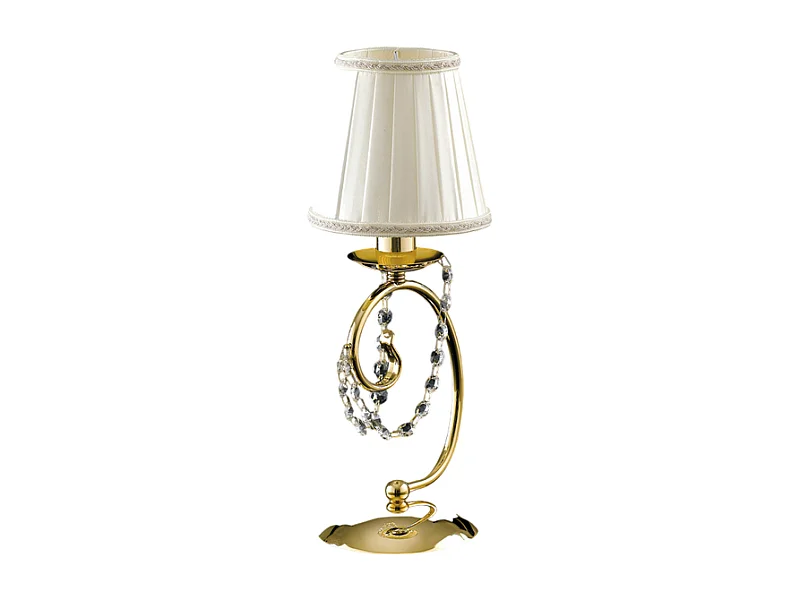 Bonetti Illumina -  Magda - 1 hellgoldene Tischlampe aus Eisen mit H.27-Lampenschirm - Ø13 - BL146-LT-OR-PAR