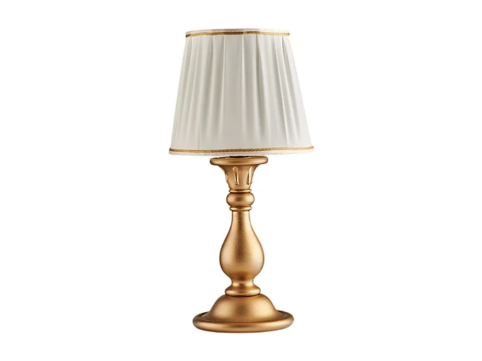 Lucca Lampe de table en bois doré antique 1 lumière avec abat-jour dm.20 H.39 d.20 BL271-LT-OR