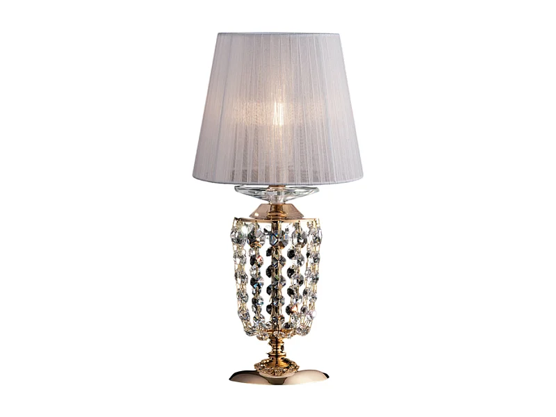 Mozart - Candeeiro de mesa em ferro e latão dourado com 1 abajur H.40 - Ø20 - BL189-LT-OR