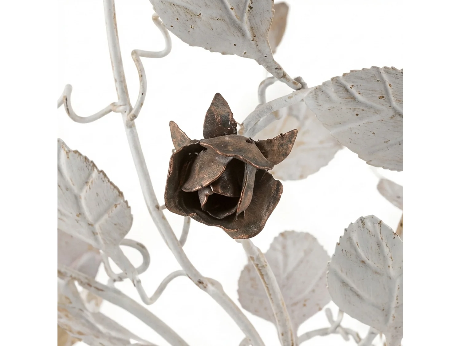 Bonetti Illumina -  Bella - Shabby-Kronleuchter aus weiß lackiertem Eisen, 5 Lichter, 125 - Ø68 - BL196-5-BCO