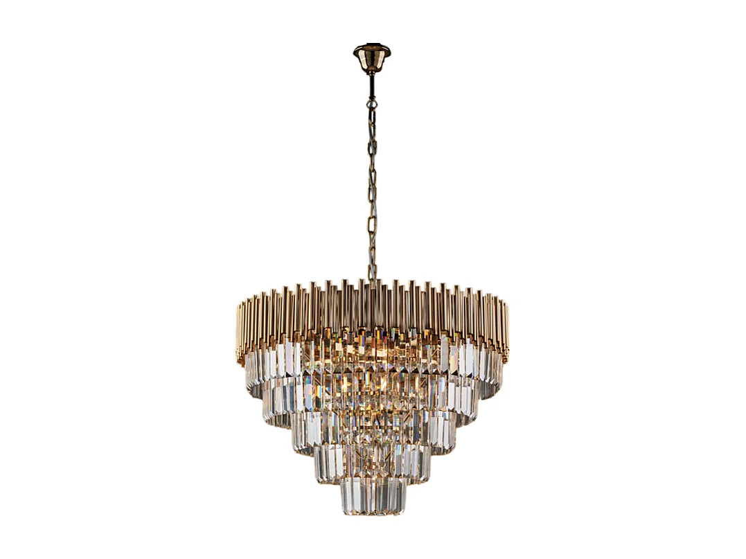 Ravel Lustre en fer doré et strass 9 lumières 107 d.62 BL268-9-OR