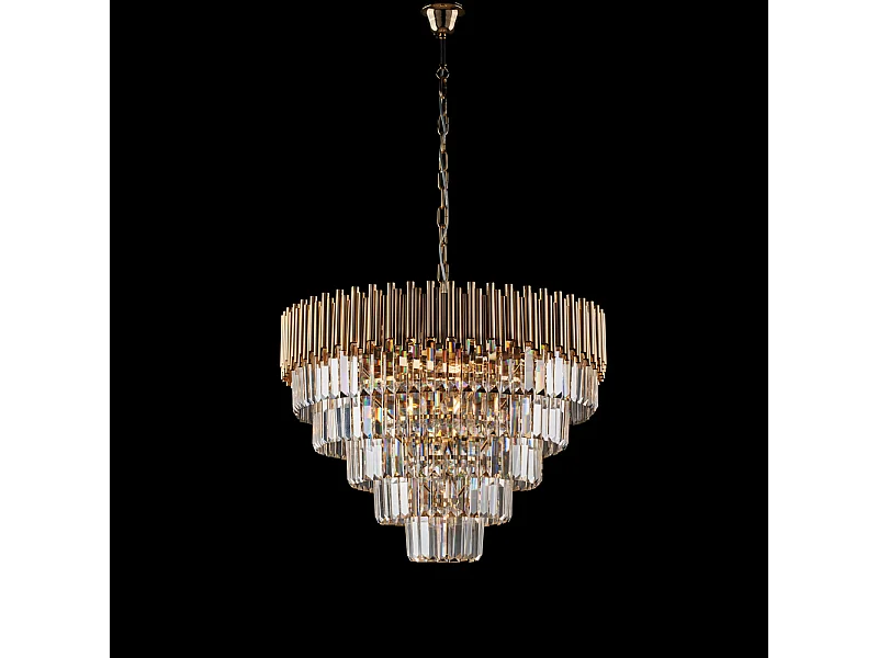 Ravel Lustre en fer doré et strass 9 lumières 107 d.62 BL268-9-OR