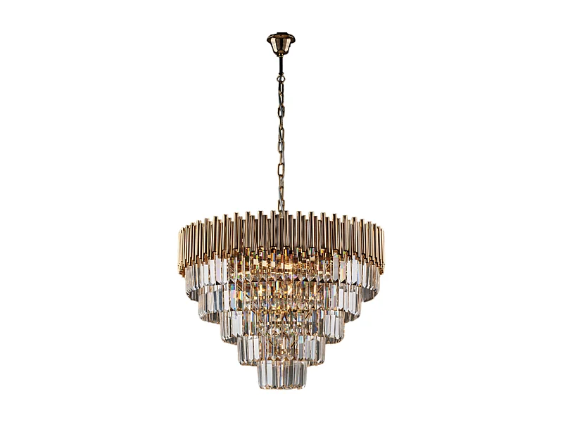 Ravel Lustre en fer doré et strass 9 lumières 107 d.62 BL268-9-OR