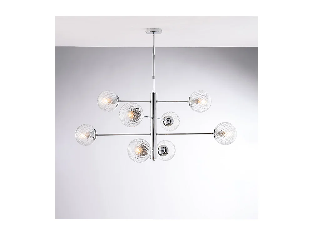 Demetra Suspension en fer chromé poli 8 lumières 108 d.103 BL279-8-CR