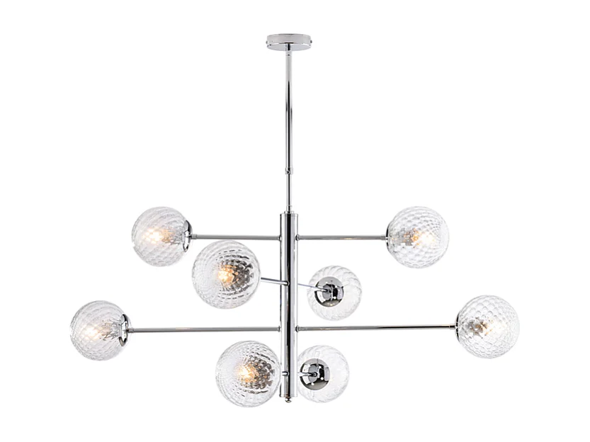 Demetra Suspension en fer chromé poli 8 lumières 108 d.103 BL279-8-CR