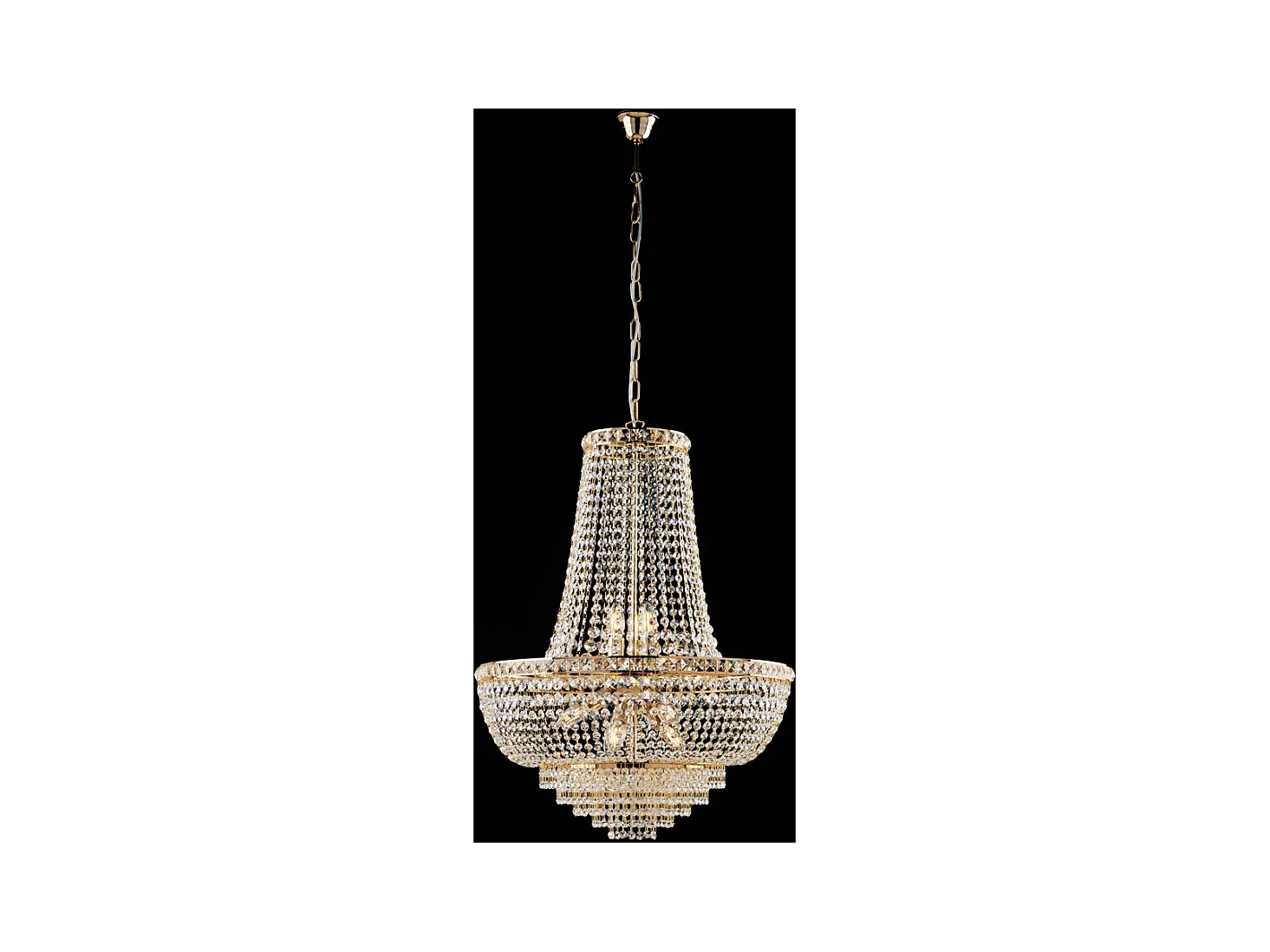 Wagner Lustre en fer et laiton doré avec strass 11 lumières 142 d.62 BL266-11-OR