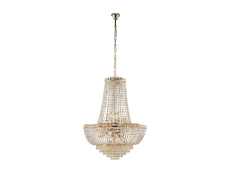 Wagner - Lustre em ferro e latão dourado com strass 11 luzes 142 - Ø62 - BL266-11-OR