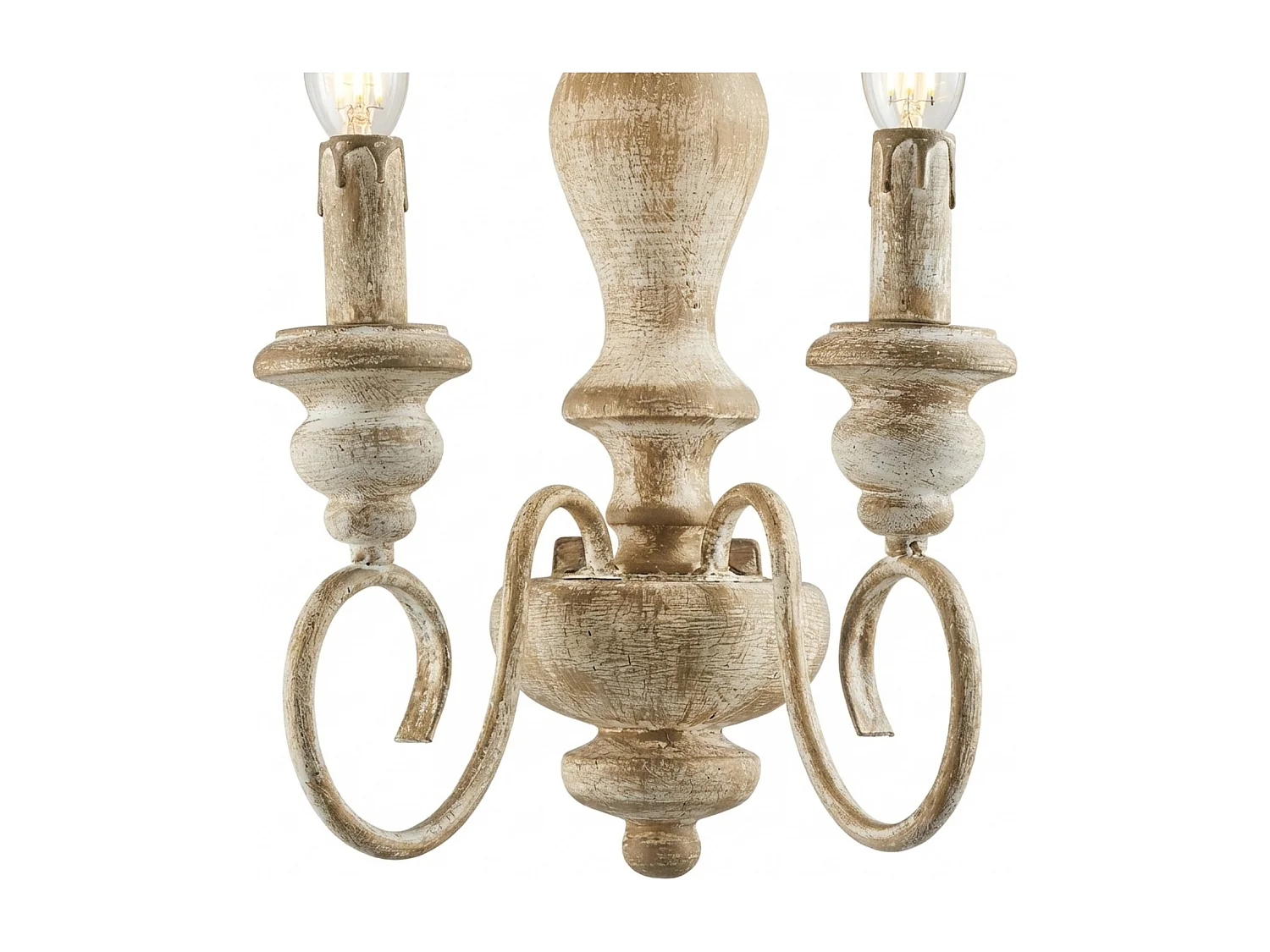Cascina Applique en bois et fer blanc et tourterelle 2 lumières .25 P.18 BL265-AP2-BT
