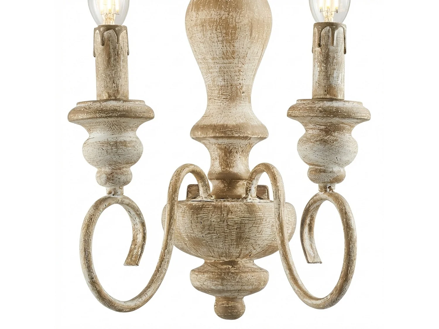 Cascina Applique en bois et fer blanc et tourterelle 2 lumières .25 P.18 BL265-AP2-BT