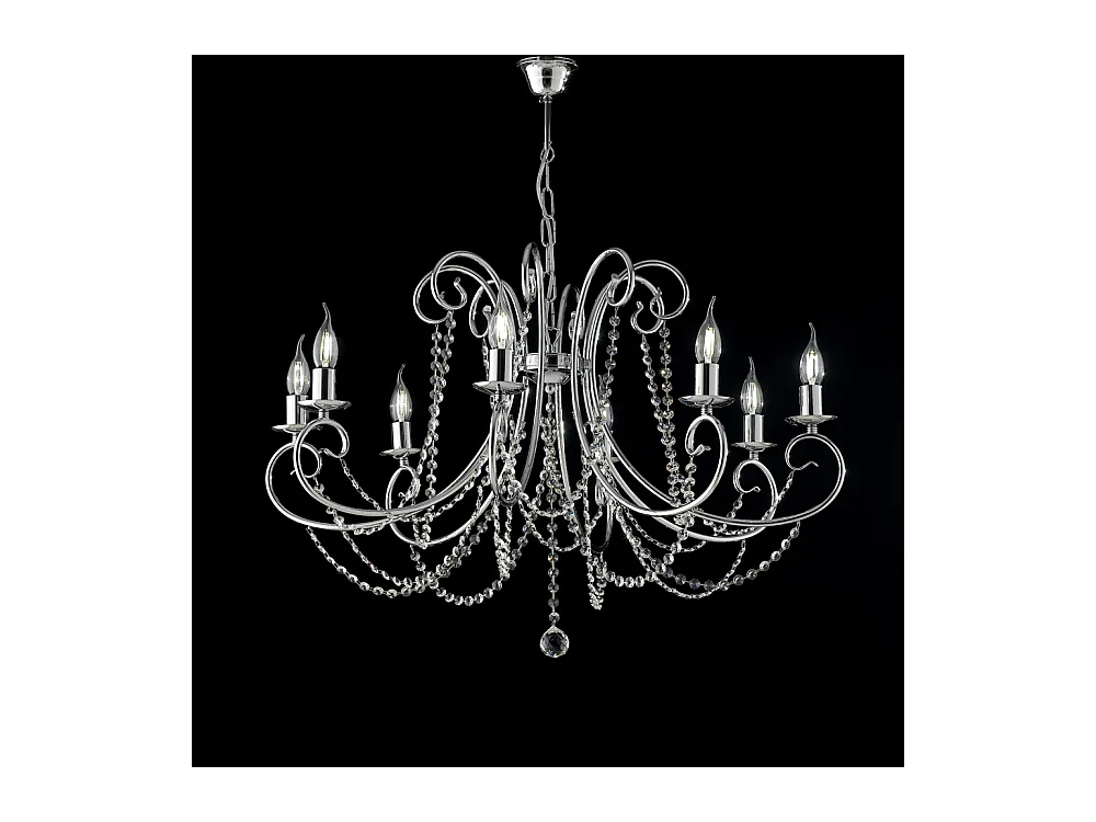Magda Lustre en fer chromé 8 lumières 118 d.74 BL146-8-CR
