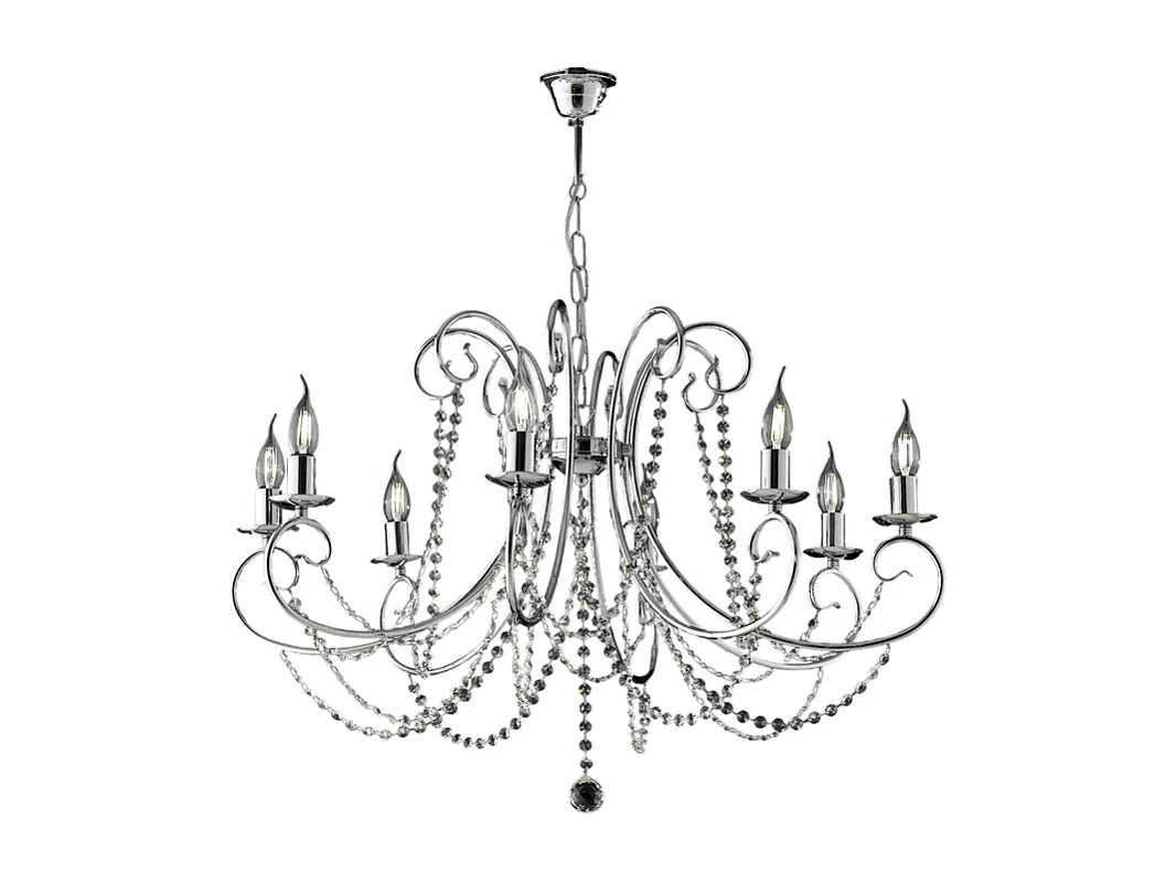 Magda - Kronleuchter aus verchromtem Eisen 8 Lichter 118 - Ø74 - BL146-8-CR