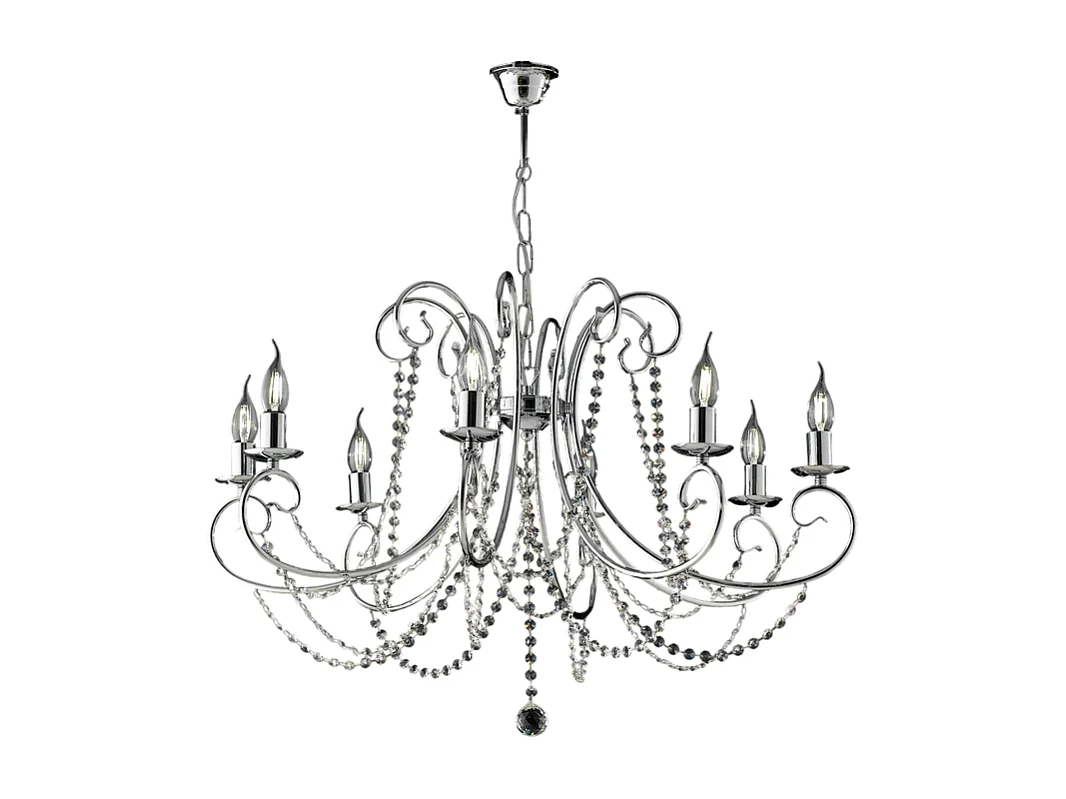 Magda Lustre en fer chromé 8 lumières 118 d.74 BL146-8-CR