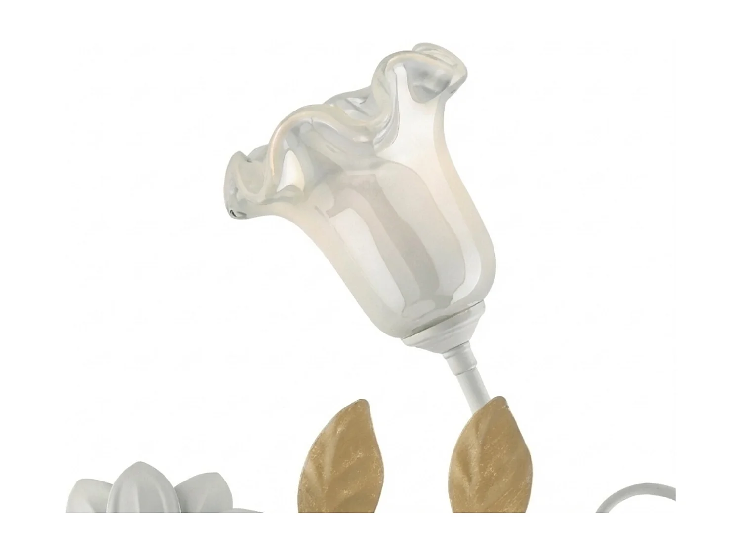 Bonetti Illumina -  Cesto - Shabby weiß lackierte Eisendeckenleuchte 2 Lichter H.17 - Ø52 - BL274-PL2-BCO