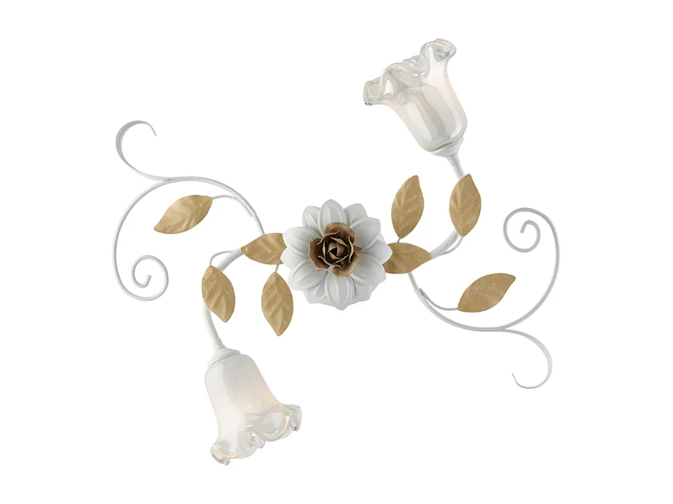 Cesto - Plafon de ferro lacado branco gasto 2 luzes H.17 - Ø52 - BL274-PL2-BCO